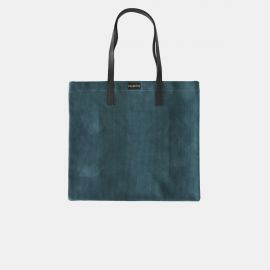 Shopping Bag Frasette in pelle scamosciata ottanio M 