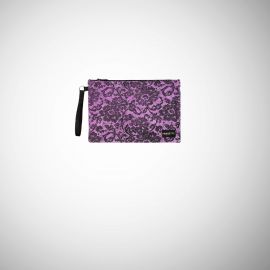 Pochette Frasette in pelle scamosciata fucsia stampa ricamo M