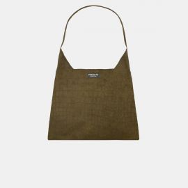 W Bag Frasette in pelle scamosciata verdone stampa cocco M 