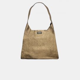 W Bag Frasette in pelle bronzo glitter M 