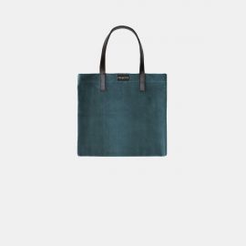 Shopping Bag Frasette in pelle scamosciata ottanio S