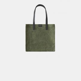 Shopping Bag Frasette in pelle scamosciata verdone graffiata S