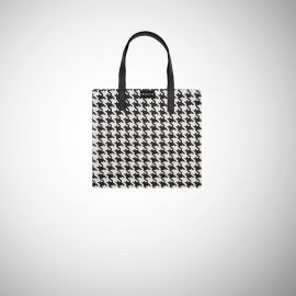 Shopping Bag Frasette in pelle panna pied de poule S