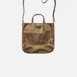 Sack Bag Frasette in pelle oro crack M