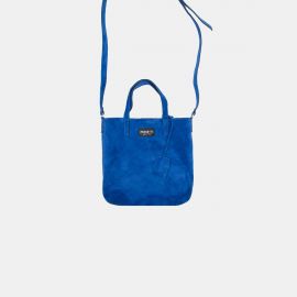 Sack Bag Frasette in pelle scamosciata bluette S