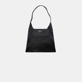 W Bag Frasette in pelle glitter nera S 