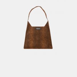 W Bag Frasette in pelle scamosciata nocciola stampa rettile S 