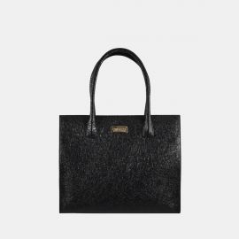 Tote bag Frasette in pelle glitter nera S