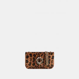 Mini bag Frasette in pelle bronzo stampa leopardo TU