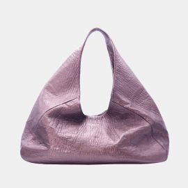 Hobo bag Frasette in pelle glicine glitter L