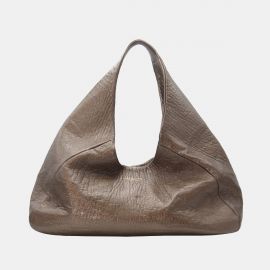 Hobo bag Frasette in pelle bronzo glitter L