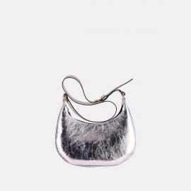 Hobo bag Frasette in pelle argento S